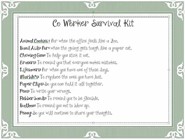 co worker survival kit free download pdf funny