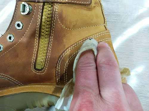 huberd's shoe grease on leather jacket