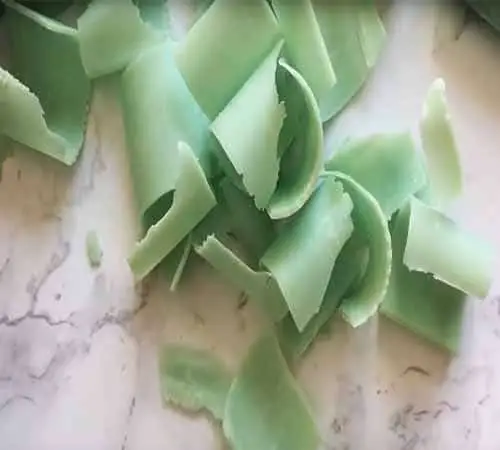 Shaved soap using a vegetable peeler