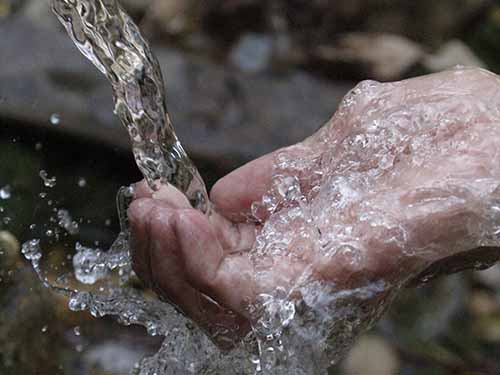 Hand washing station while out camping