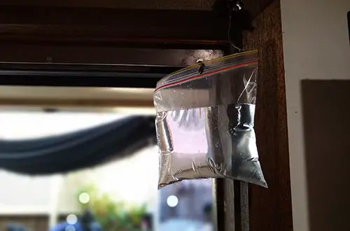 How to keep flies out of your house when the door is open - coins in a bag